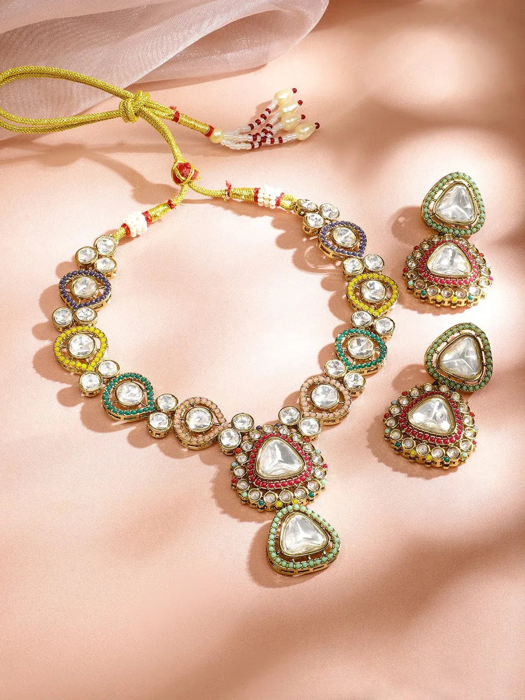 Colors Kundan Necklace Set