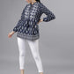 Women Navy Blue & White Printed Tunic