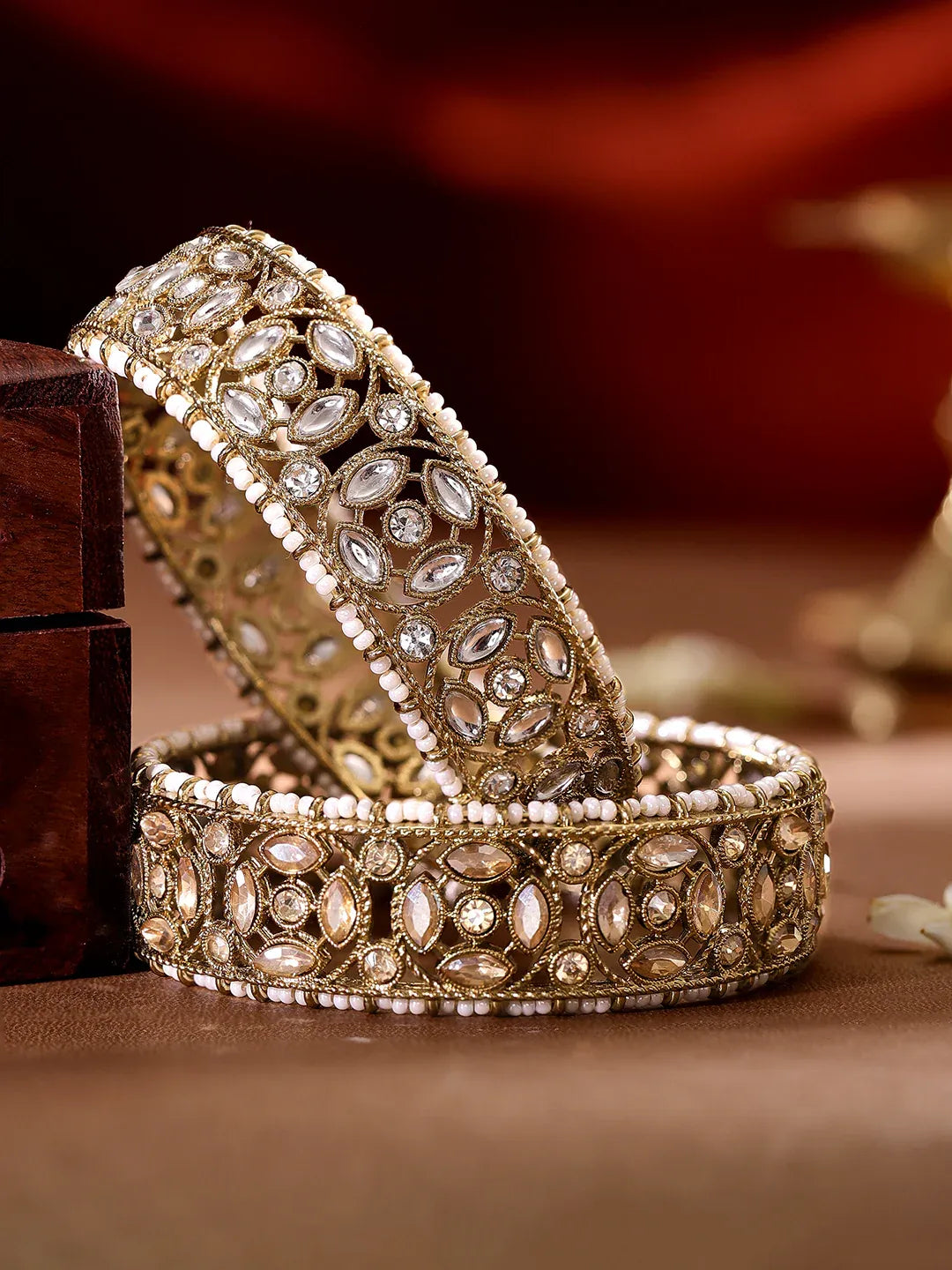 Champagne Kundan Bangles