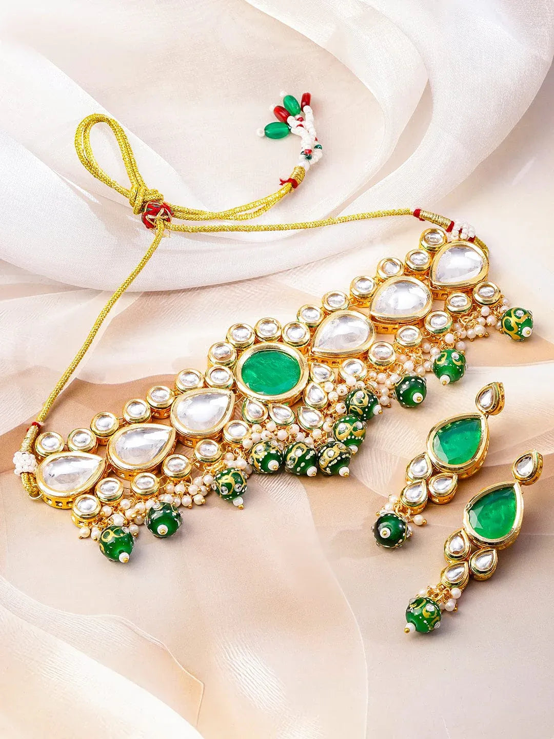 Modern Royal Green Necklace Set