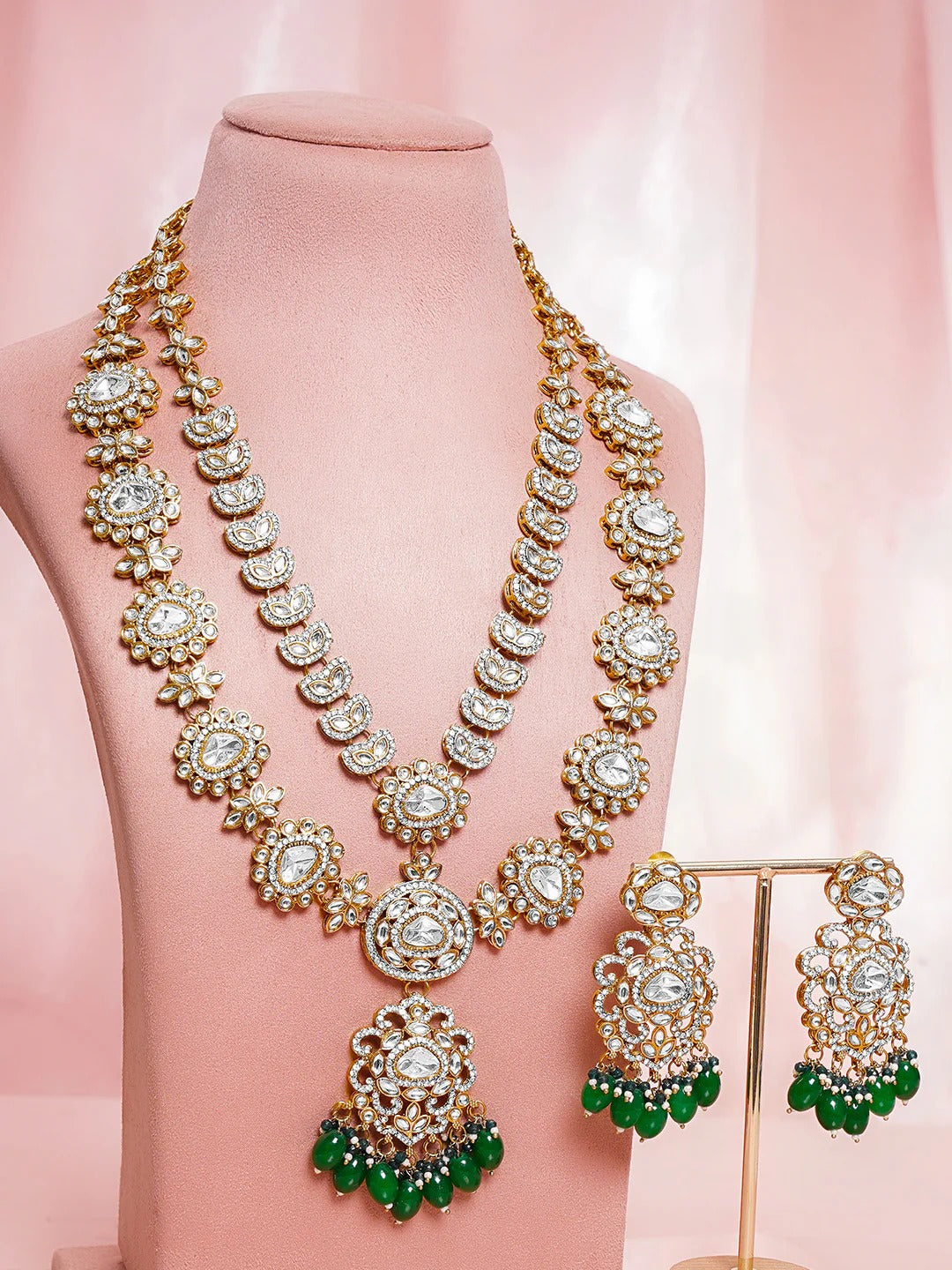 Bridal Kundan Zirconia Layered Necklace Set