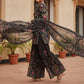 Women Ethnic Motifs Printed Silk Crepe Kurta with Sharara & With Dupatta