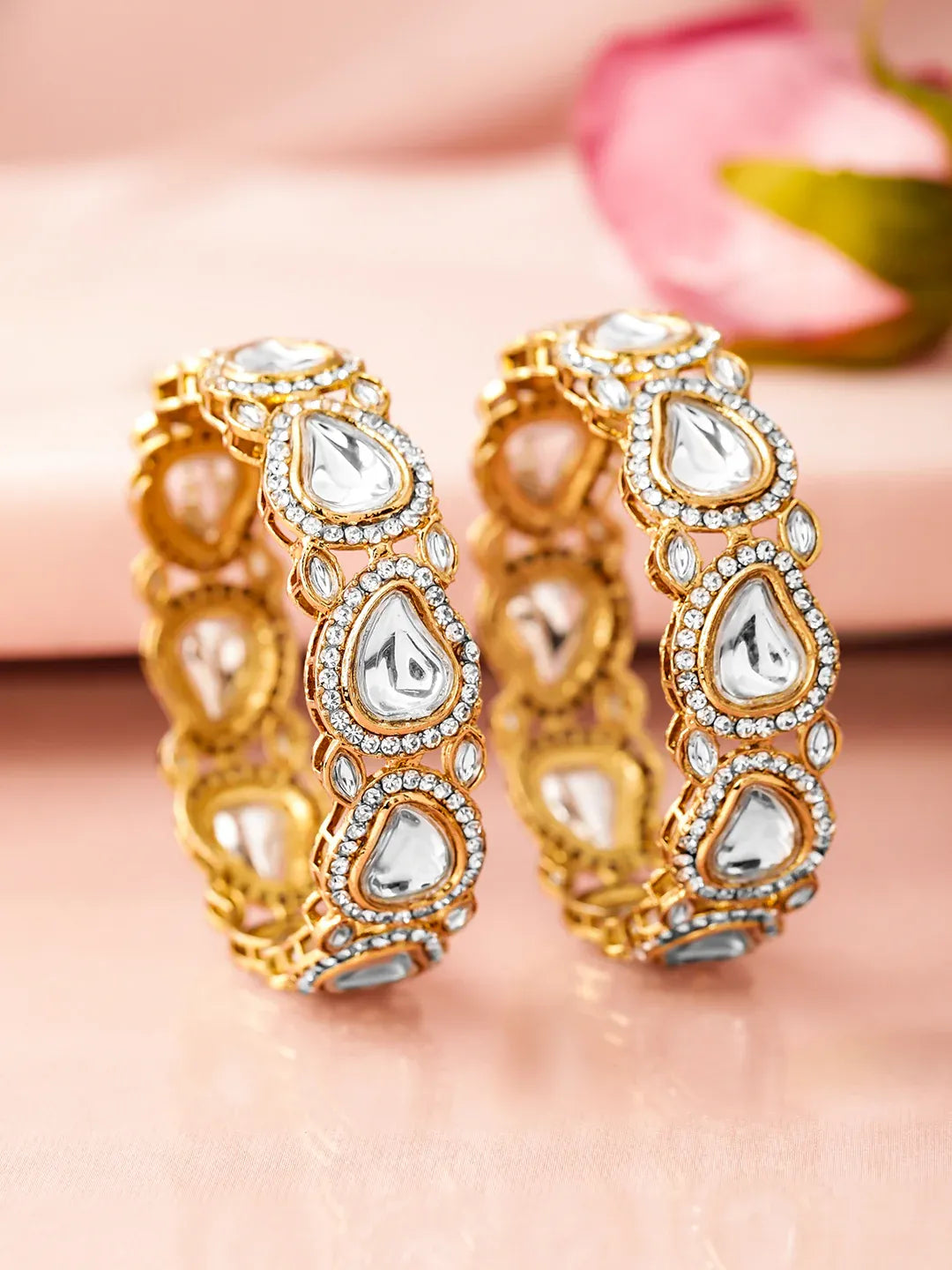 Ivory Affair Designer Kundan Bangles