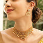 Captivating Red Gold Plated Choker Set