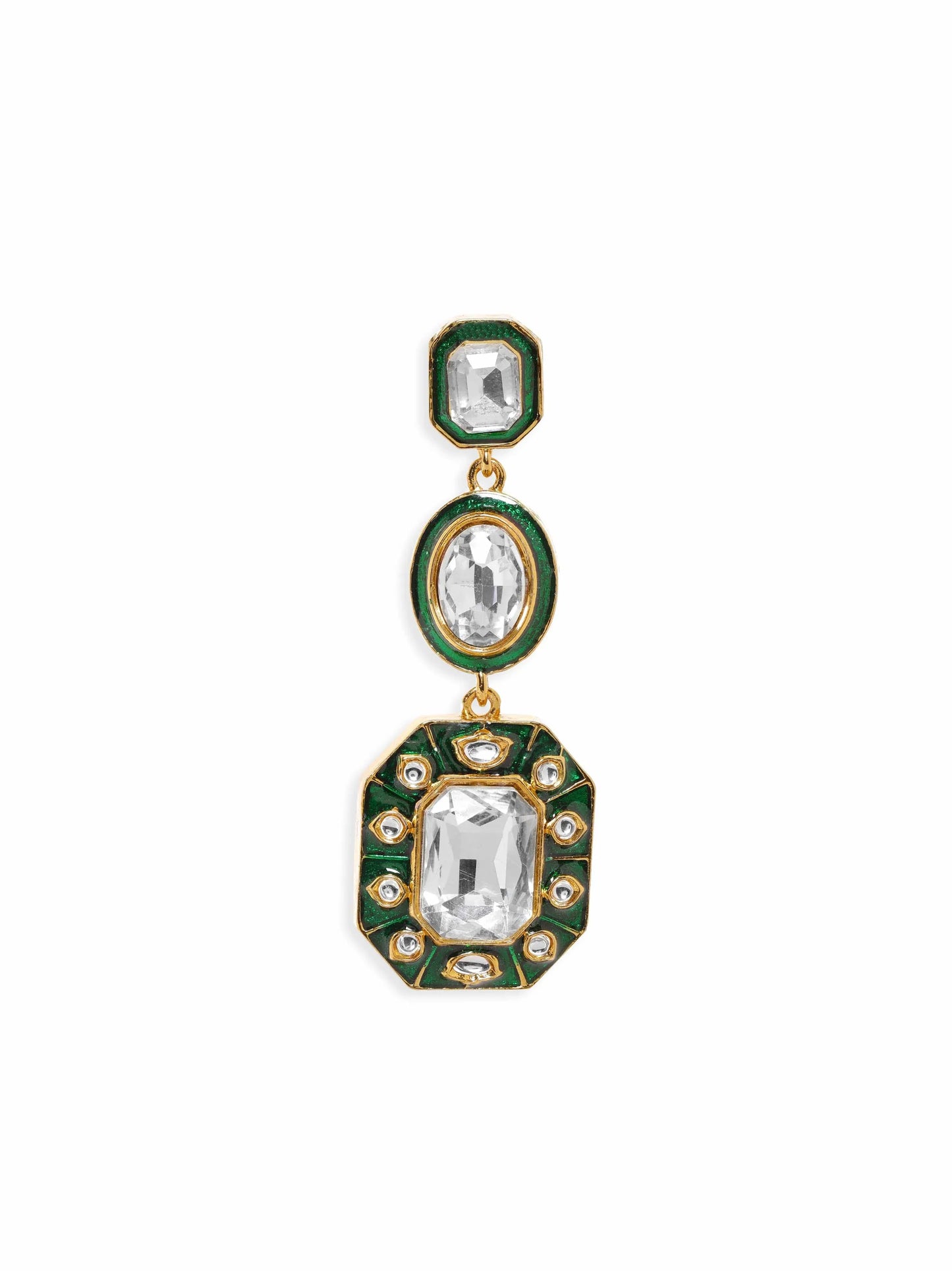 Enamel Green American Diamond Zirconia Dangler