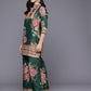 Printed Mandarin Collar Tunic with Palazzos