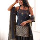 Admirable Grey Dori Embroidered Silk Festive Wear Salwar Suit