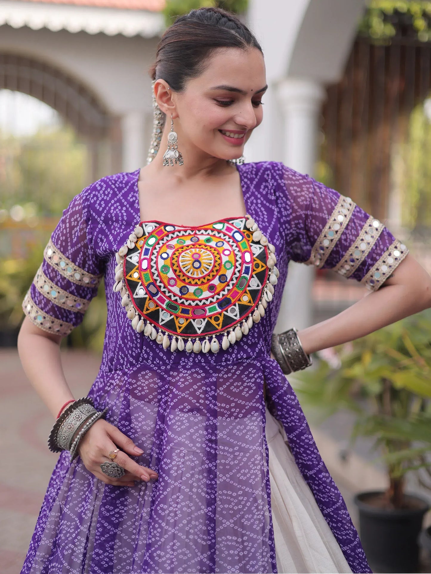 Bandhani Printed Navratri Wear Lehenga With Kurti