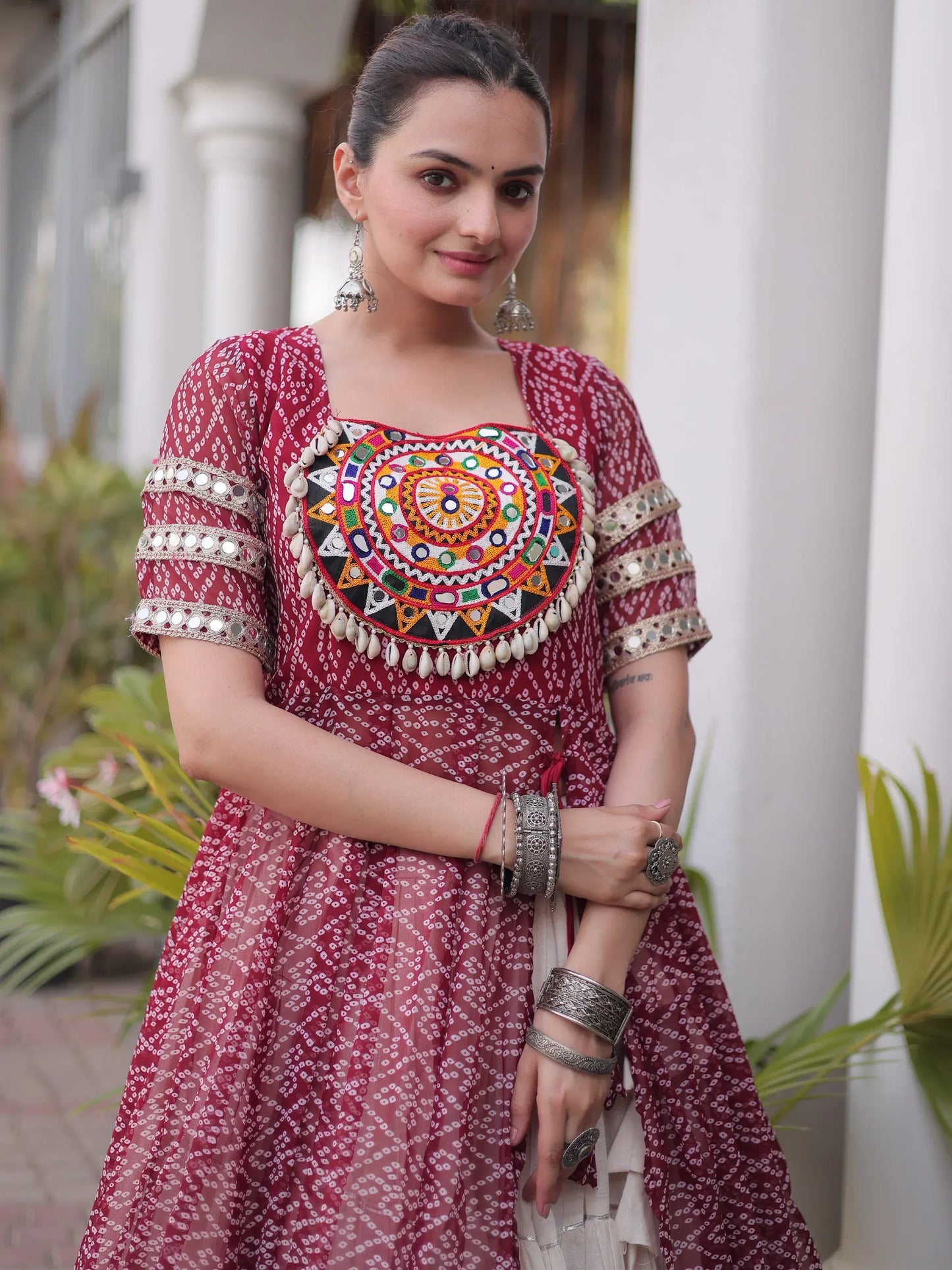 Bandhani Printed Navratri Wear Lehenga With Kurti