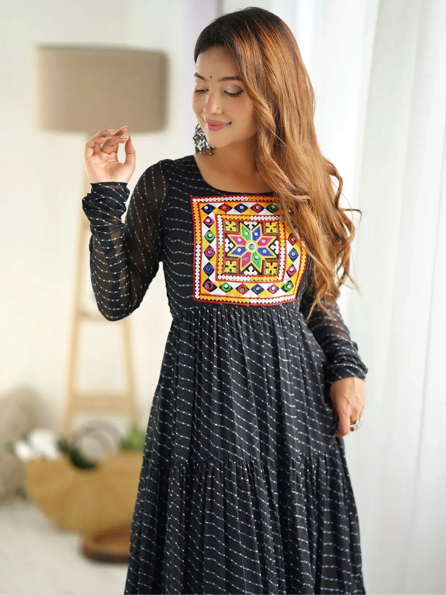 Laheriya Printed Georgette Navratri Wear Gown
