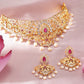 Captivating Red Gold Plated Choker Set