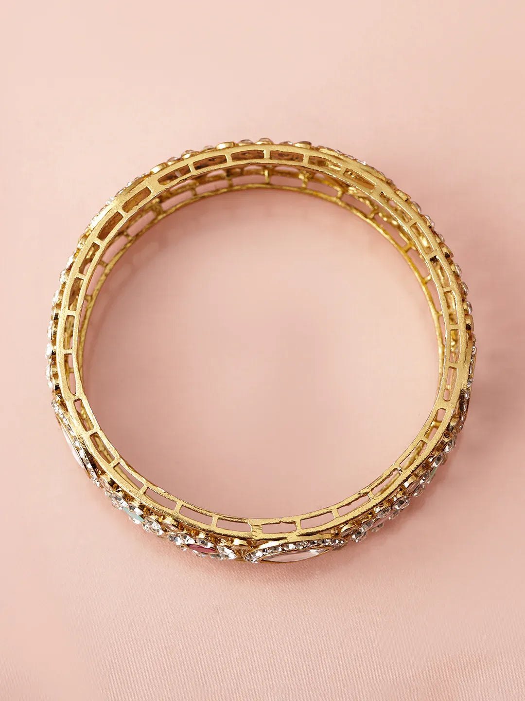 Color Petal Kundan Bangles