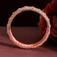 Set of 2 22K Rose Gold Plated Cubic Zirconia Stone Studded Floral Design Bangles