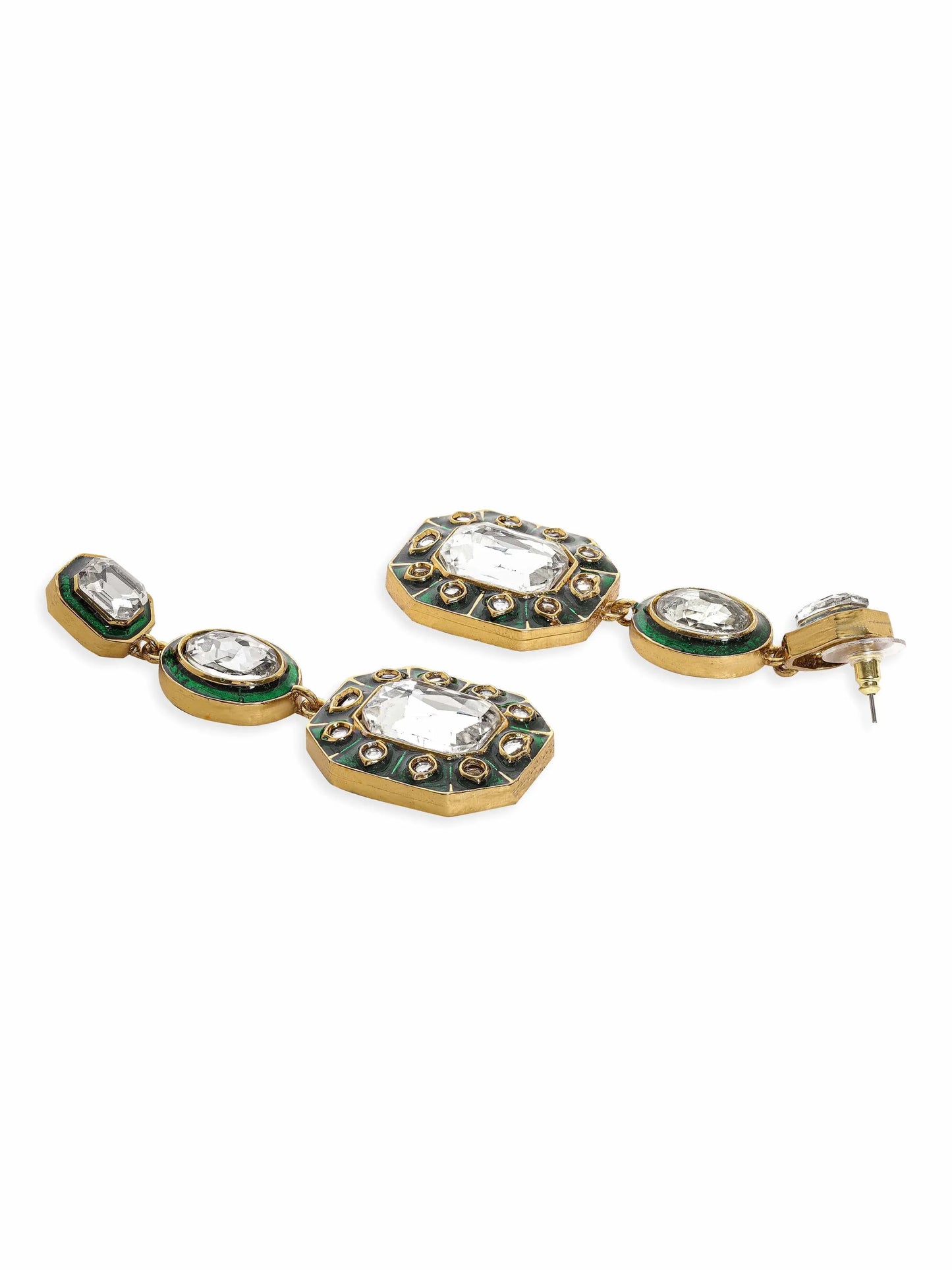 Enamel Green American Diamond Zirconia Dangler