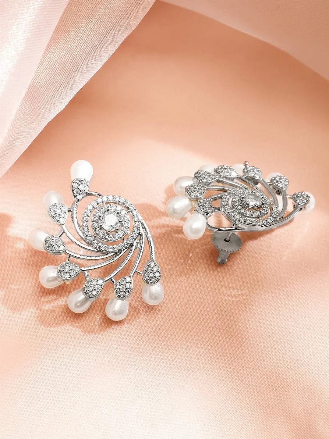 Pearl Swirl American Diamond Zirconia Studs