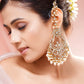 Pearl Cluster Kundan Chandbali with Ear Chain
