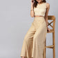 Gold Ethnic Motif Printed Rayon Flared Women Palazzo With One Pocket