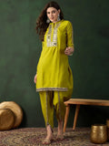Embellished Mirror Work Roman Silk Tunic With Dhoti Pant