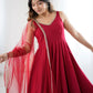 Chanderi Silk Lace Work Festive Wear Anarkali Suit