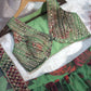 Green Floral Printed Organza Mehndi Wear Lehenga Choli