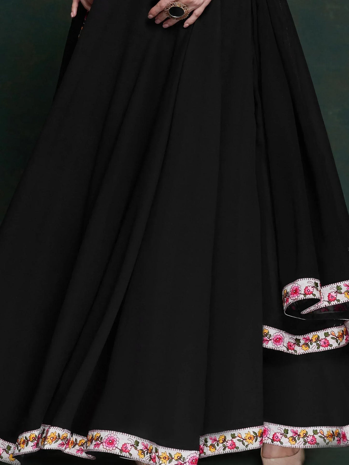 Black Georgette Party Wear Long Suit With Dupatta