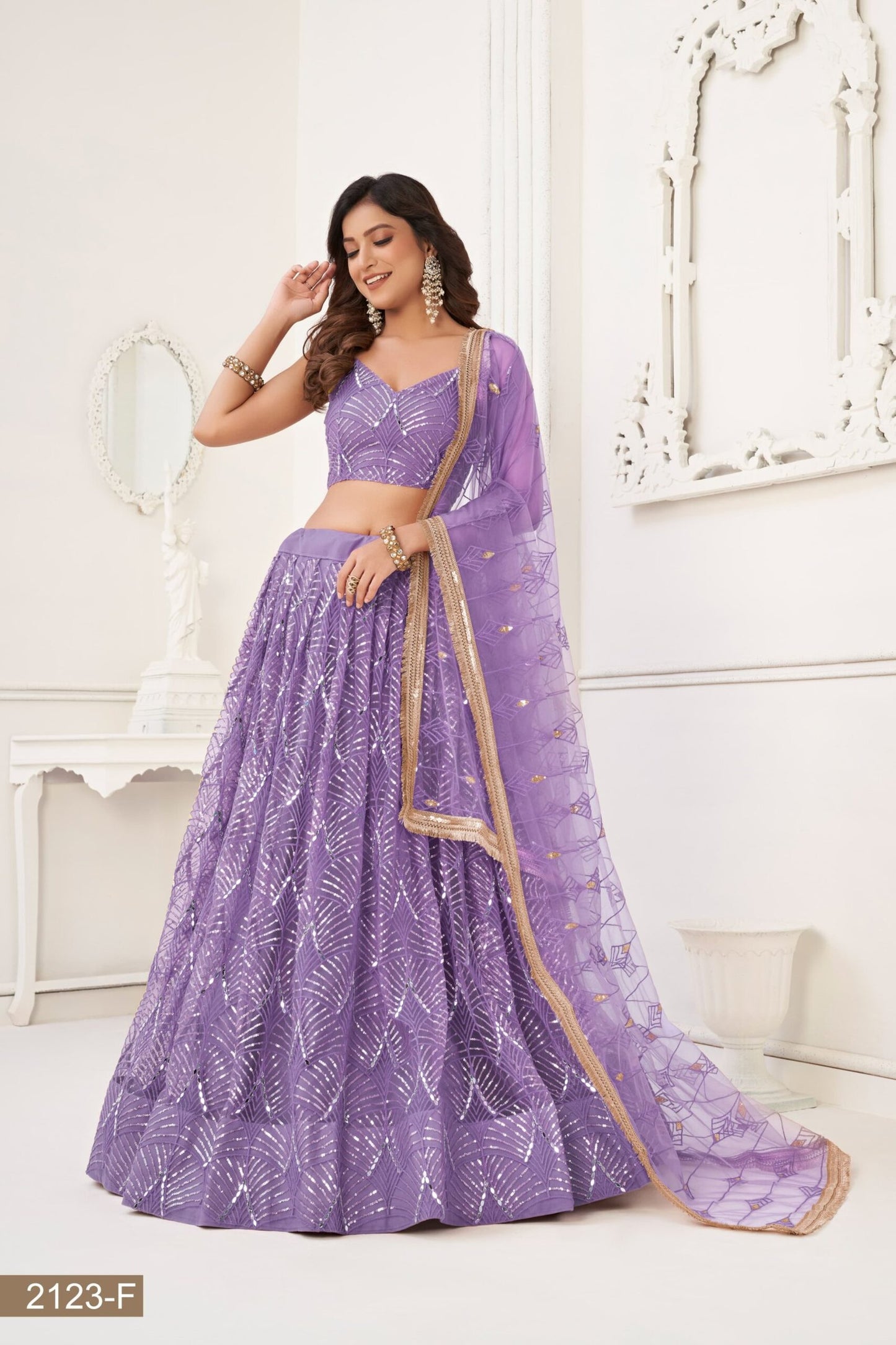 Butterfly Lavender Lehenga Choli