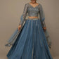 Lovely Blue Sequins Georgette Bridesmaid Lehenga Choli With dupatta