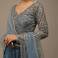 Lovely Blue Sequins Georgette Bridesmaid Lehenga Choli With dupatta