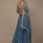 Lovely Blue Sequins Georgette Bridesmaid Lehenga Choli With dupatta