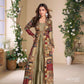 Mehendi Green Patchwork Jacket Style Anarkali Suit with Ethnic Prints