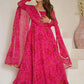 Fabulous Pink Bandhani Printed Georgette Event Wear Anarkali Suit