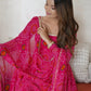 Fabulous Pink Bandhani Printed Georgette Event Wear Anarkali Suit