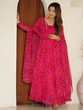 Fabulous Pink Bandhani Printed Georgette Event Wear Anarkali Suit