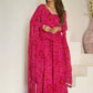 Fabulous Pink Bandhani Printed Georgette Event Wear Anarkali Suit