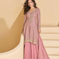 Blush Pink Heavy Embroidered Kurta Palazzo Set with Matching Dupatta