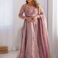 Wonderful Pink Sequins Work Silk Event Wear Gown With Dupatta
