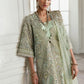 Pista Green Handmade Organza Suit