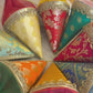 Brocade Cones use for Wedding favors and festive Giftings - Set of 4