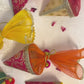 Brocade Cones use for Wedding favors and festive Giftings - Set of 4