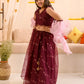 Girl Embellished Thread Work Ready to Wear Lehenga & Blouse With Dupatta