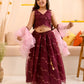 Girl Embellished Thread Work Ready to Wear Lehenga & Blouse With Dupatta