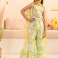Girls Abstract Printed Sequinned Regular A-Line Kurta & Sharara With Dupatta