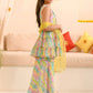 Girls Abstract Printed Sequinned Regular A-Line Kurta & Sharara With Dupatta