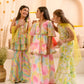 Girls Abstract Printed Sequinned Regular A-Line Kurta & Sharara With Dupatta
