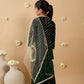 Girls Bandhani Embroidered Angrakha Sequinned Kurta with Sharara & With Dupatta