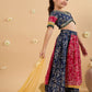 Girls Bandhani Printed Gotta Patti Cotton Lehenga With Choli And Dupatta