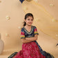 Girls Bandhani Printed Gotta Patti Cotton Lehenga With Choli And Dupatta