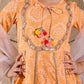 Girls Bandhani Printed Panelled Cotton Anarkali Kurta With Trouser & Dupatta