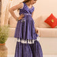 Girls Bandhani Printed Pure Cotton Anarkali Kurta With Sharara
