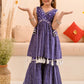 Girls Bandhani Printed Pure Cotton Anarkali Kurta With Sharara